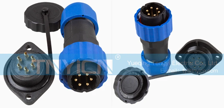 SD20 Flange 6Pin 10A Solder Type Waterproof Connector product detail image 07