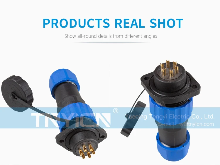 SD20 Flange 6Pin 10A Solder Type Waterproof Connector product detail image 06