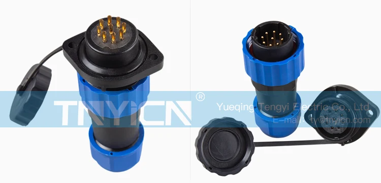 SD20 Flange 9Pin 5A Solder Type Waterproof Connector product detail image 07