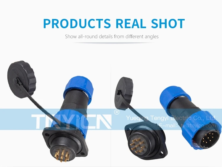 SD20 Flange 9Pin 5A Solder Type Waterproof Connector product detail image 06