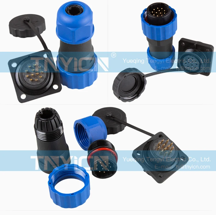 SD20 Square 12Pin 5A Solder Type Waterproof Connector image 08