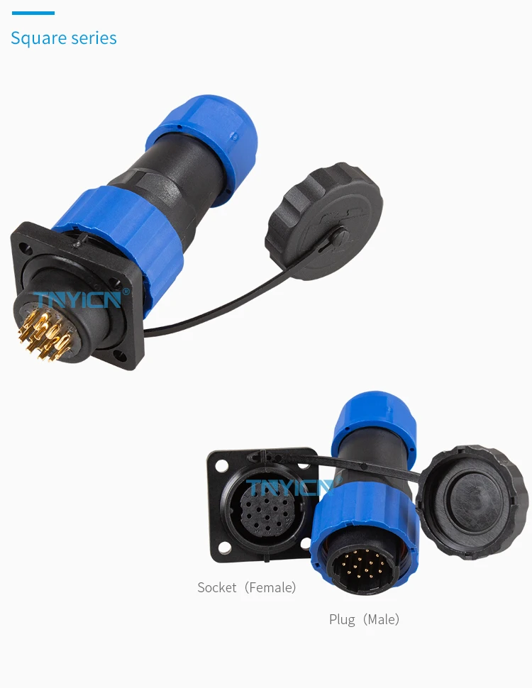 SD20 Square 14Pin 5A Solder Type Waterproof Connector image 04