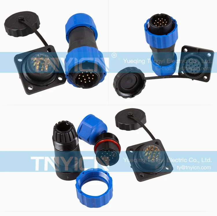 SD20 Square 14Pin 5A Solder Type Waterproof Connector image 08