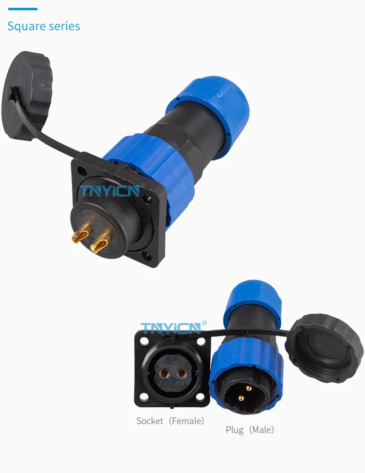 SD20 Square 2Pin 25A Solder Type Waterproof Connector image 04