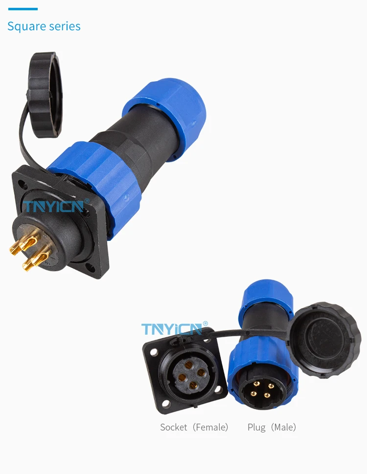 SD20 Square 4Pin 25A Solder Type Waterproof Connector image 04