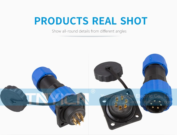 SD20 Square 6Pin 10A Solder Type Waterproof Connector image 07