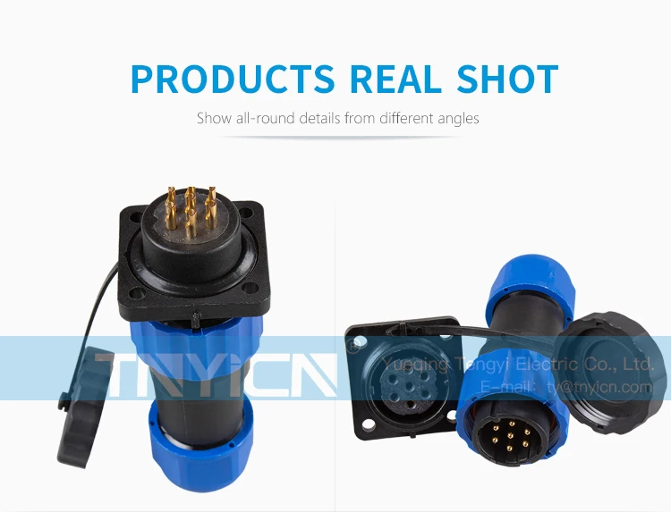 SD20 Square 7Pin 10A Solder Type Waterproof Connector image 07