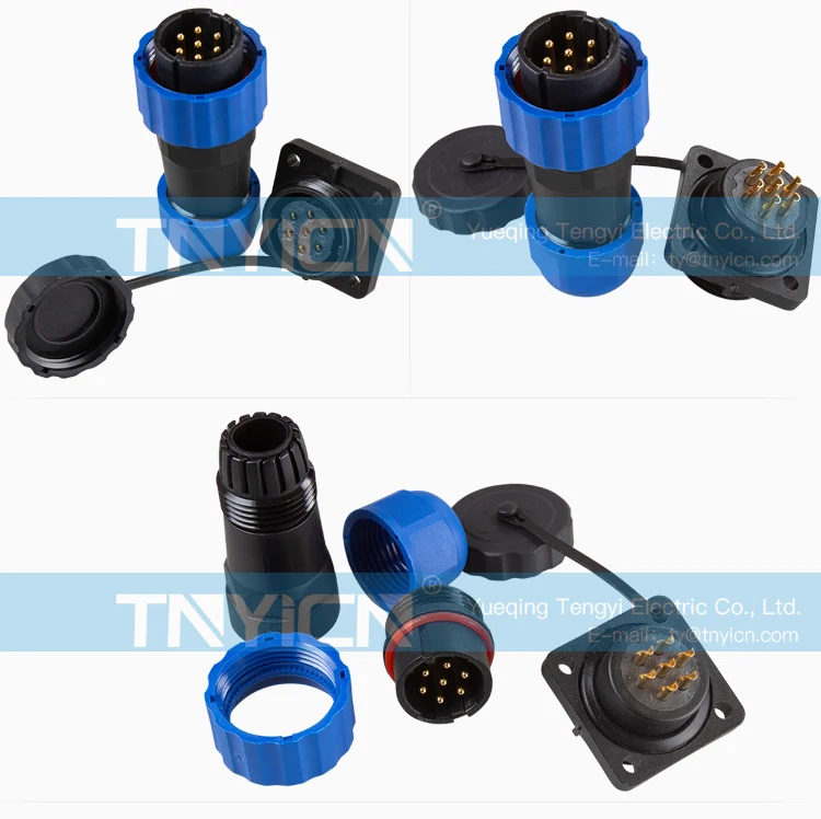 SD20 Square 7Pin 10A Solder Type Waterproof Connector image 08