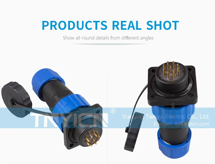 SD20 Square 9Pin 5A Solder Type Waterproof Connector image 07