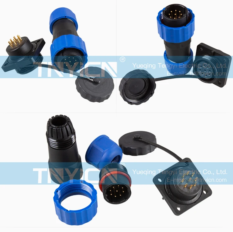 SD20 Square 9Pin 5A Solder Type Waterproof Connector image 08