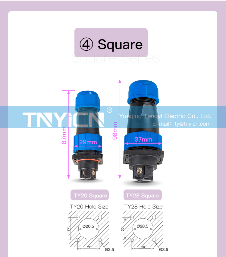 TY16 Docking 4Pin 5A Solder-Free Waterproof Connector product detail 15