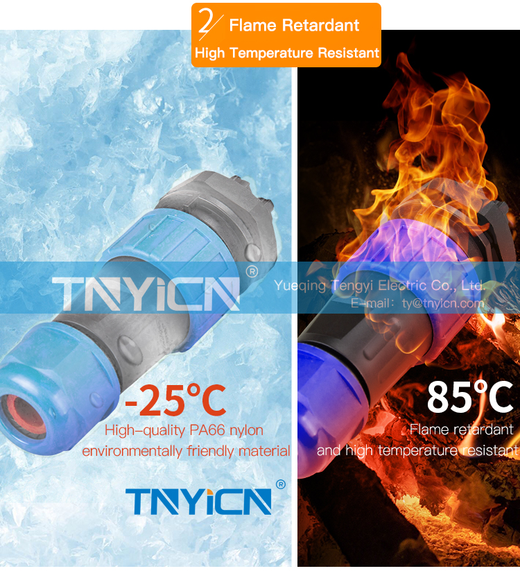TY28 Back Nut 4Pin 45A Solder-Free Waterproof Connector dimensions specification 03